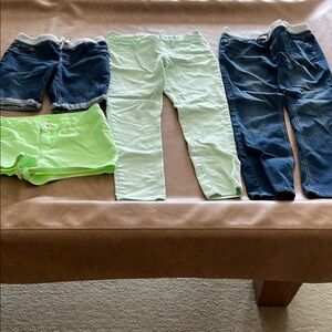 Stylish Kids Denim Jeans and Shorts  Size 14 1/2. Justice brand.